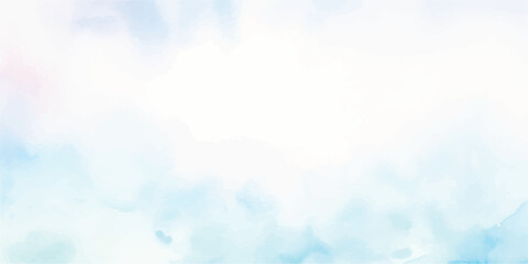 Tranquil Watercolor Illustration in Soft Sky Blue, Gently Hand-Painted onto White Wet Paper, Forming a Textured Canvas Full of Lush, Flowing Brush Strokes and a Calming Aquarelle Finish.
