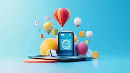 An artistic representation of mobile ads and how they attract clicks.