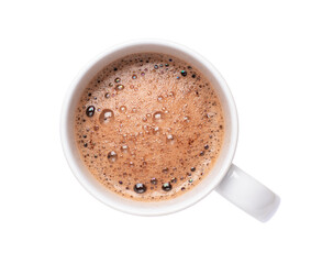cup of coffee on white
