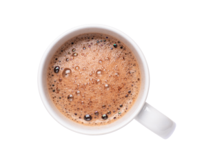 cup of coffee on white