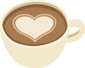 ラテアートを描いたカップ
