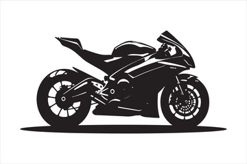 Obraz premium sports motorbike, motorbike silhouette, black bike art, racing beast, speed demon, shadow rider, sleek machine, fast lane, adrenaline rush, dark rider, moto silhouette, two-wheel thunder, fierce bike,