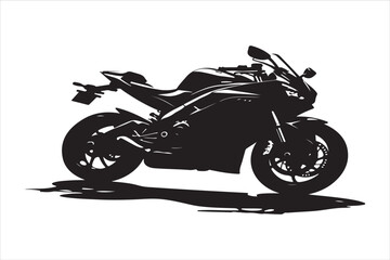 Obraz premium sports motorbike, motorbike silhouette, black bike art, racing beast, speed demon, shadow rider, sleek machine, fast lane, adrenaline rush, dark rider, moto silhouette, two-wheel thunder, fierce bike,