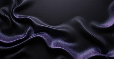 Obraz premium Luxurious black and purple satin fabric with elegant flowing waves