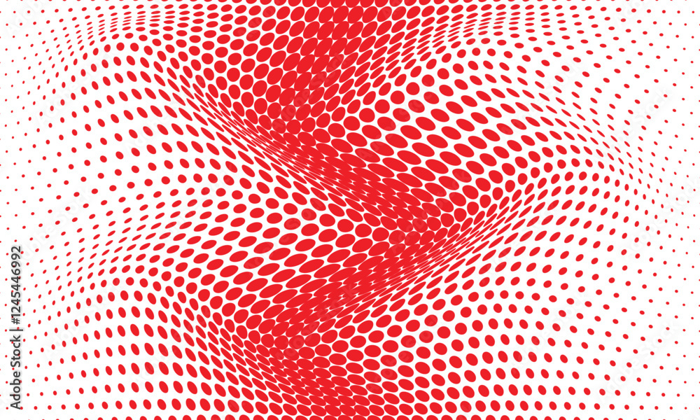 Aufkleber abstract simple red big to small dot wave pattern can be used background.