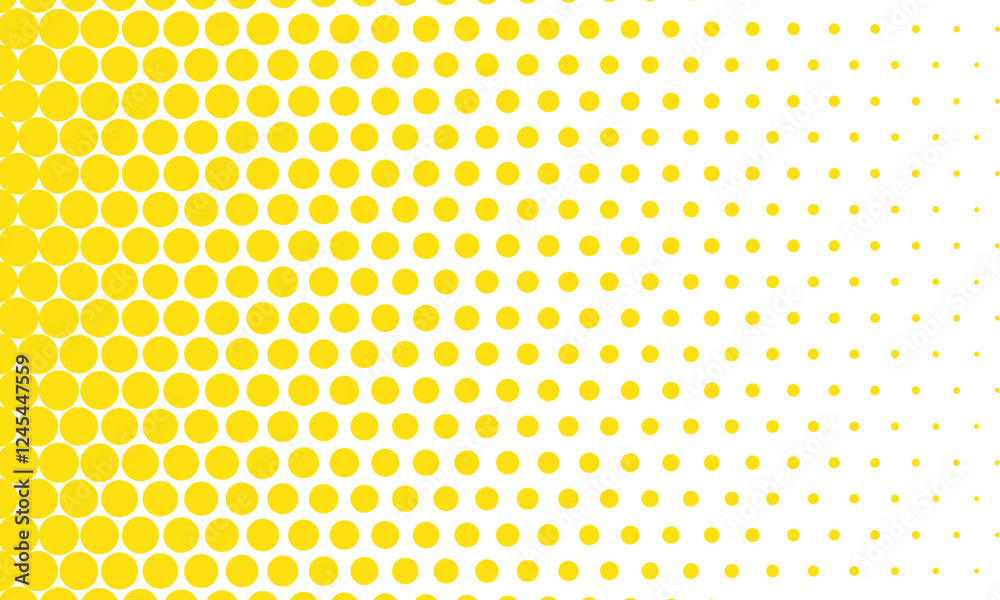 Poster abstract simple yellow big to small dot pattern can be used background.