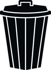 Minimalist Trash Can Icon 