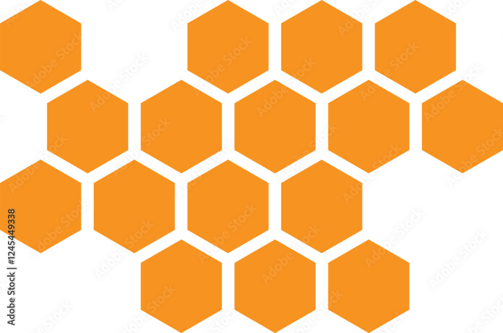 Poster abstract orange honeycomb pattern art can be used background.