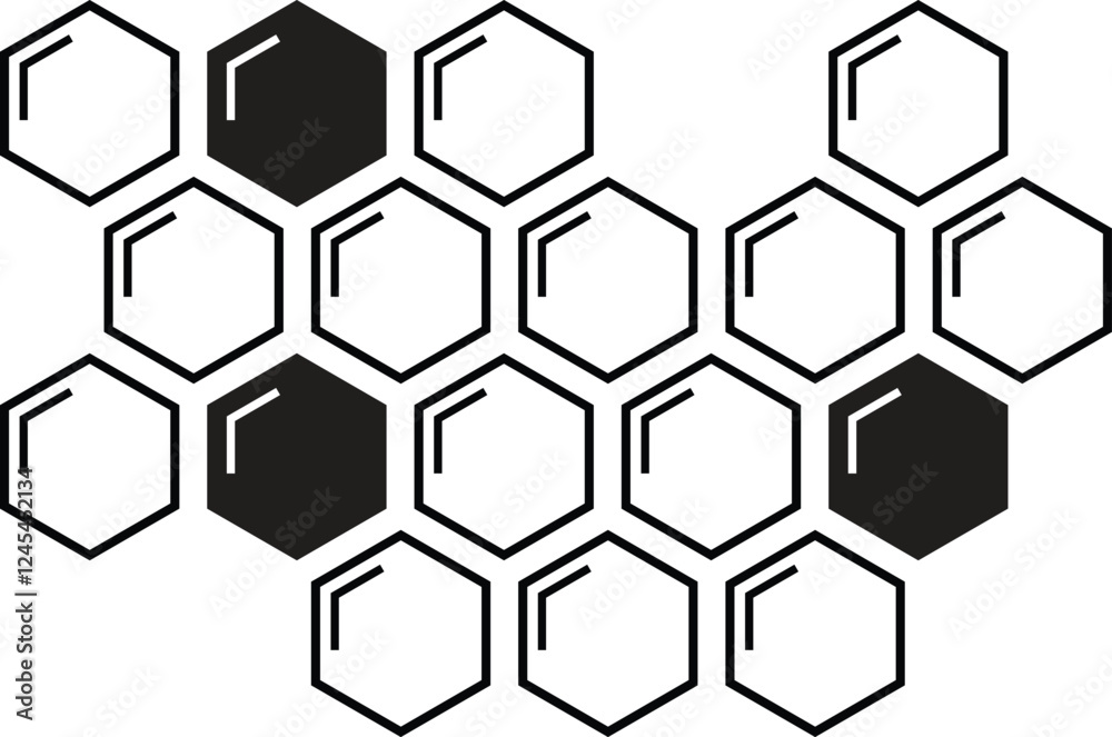 Poster abstract honeycomb pattern art can be used background.