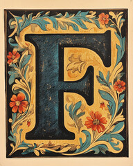 Colorful Letter F Storybook & Scrapbook Initial Letter