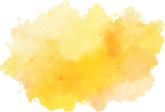 A vibrant, abstract watercolor splash in shades of yellow, with a textured and organic feel. This eye-catching element is perfect for adding a pop of color to backgrounds, designs, and illustrations