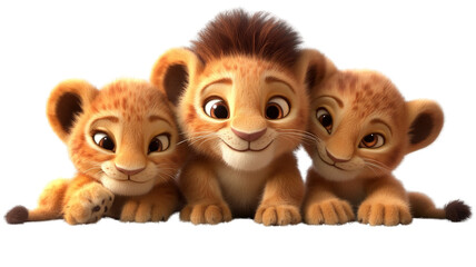 Fototapeta premium three little kittens on white background