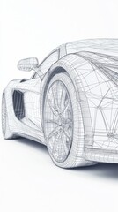 3d rendering of a generic car model in a studio environment with a white background