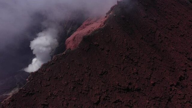 The peak of the crater of Mount Kerinci is at an altitude of 3085 above sea level