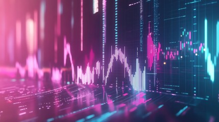 Colorful digital data visualization abstract.