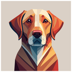 Geometric Labrador Dog Portrait in Modern Art Style
