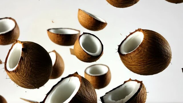 Dynamic flight of coconut halves and shells in air