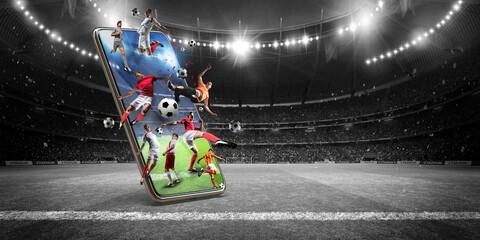 From screen to stadium, immersive soccer experience. An imaginary stadium is modelled and rendered.