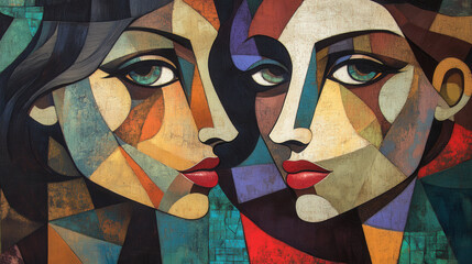 Art clip art, abstract woman's face