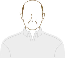 AGA：正面から見た薄毛のミドル男性