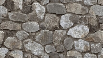 Fototapeta premium Detailed Seamless Pattern of Grey Stone Wall Texture Ideal for Backgrounds, Designs, and Creative Projects