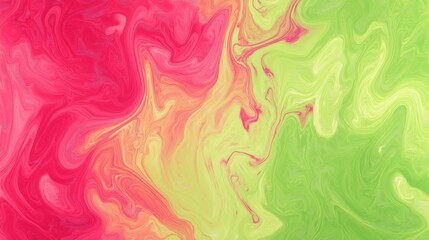 Fototapeta premium Abstract pink and green fluid swirl with marble texture and vibrant contrast