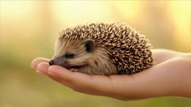 hedgehog in hand