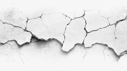 Obraz premium Cracked White Texture Background with Poor Edges, Detailing Realistic Surface Damage for Artistic and Design Projects in Various Settings