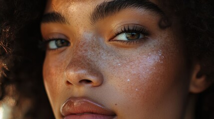 Woman with dry skin on face, closeup