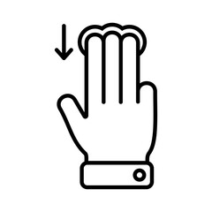 Hand Gesture Swipe Down Icon