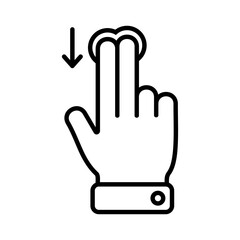 Hand Gesture Swipe Down Icon