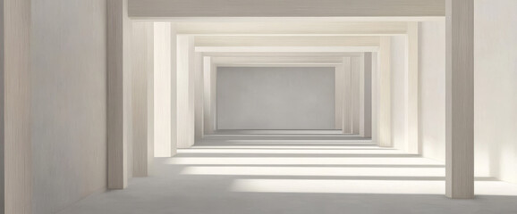 Clean lines and soft shadows create a tranquil atmosphere in an expansive modern interior