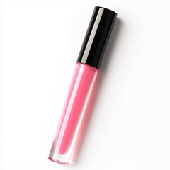Obraz premium sleek transparent tube of pink lip gloss with glossy finish, perfect for adding pop of color to any makeup look. Ideal for beauty enthusiasts and makeup artists