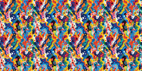 Fototapeta premium Colorful abstract pattern with organic shapes and vibrant wave-like design