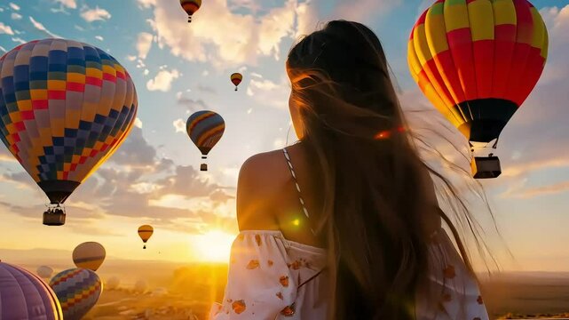 Captivating sunrise hot air balloon journey: aerial adventure and serene sky gazing experience