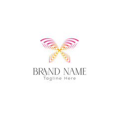 Beauty Butterfly Vector icon design and logo beauty animal Butterfly logo with a very elegant minimalist line art style
