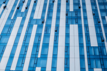 Exterior of modern building with repetitive texture, facade Detail