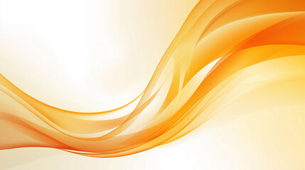 白背景にオレンジ色の流れるようなラインを描いたアブストラクトAI生成画像
