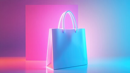Stylish bag with vibrant neon background.