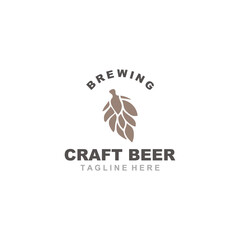 Obraz premium Brewery logo craft beer template design emblems beer cafe, bar, brewing company illustration