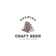 Brewery logo craft beer template design emblems beer cafe, bar, brewing company illustration