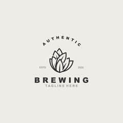 Fototapeta premium Brewery logo craft beer template design emblems beer cafe, bar, brewing company illustration