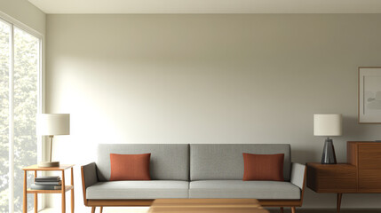 Modern living room interior with natural light and minimalist decor