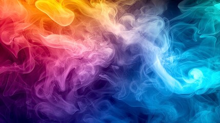 Fototapeta premium Ethereal Smoke: Abstract Colorful Swirls, Dreamlike Background, Fluid Motion, Mystic Energy, Vibrant Gradient, Organic Forms, Digital Art