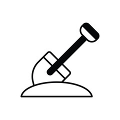 Shovel  icon isolated on a white background. Vector illustration.