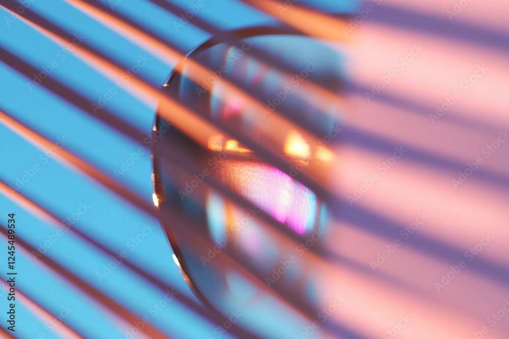 Poster Advanced Biometric Security Interface Colorful Holographic Lens with Gradient Light for Tech-Minded Business Solutions and Data Protection Innovation