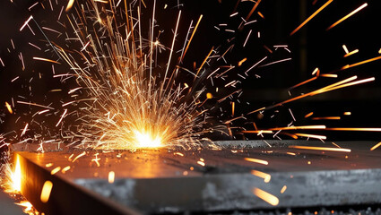 sparks from a steel grinder
