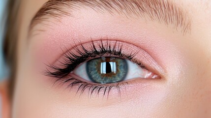 Obraz premium Close-up of a woman's eye with makeup