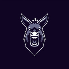 modern esport logo of angry donkey © MarissaAyang