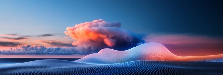 Dynamic Data Visualization Abstract Digital Surface with Fluid Waveform and Vibrant Colors - Business Intelligence and Data Science, Enhancing Analytics in Tech-Driven Workspaces